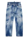 Dsquared2 Logo-embroidered Straight-leg Jeans In Blue