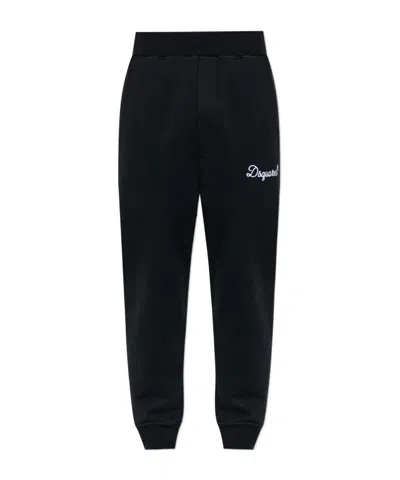Dsquared2 Logo Embroidered Sweatpants In Black