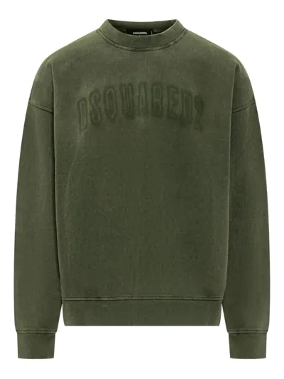 Dsquared2 Logo-embroidered Sweatshirt In Green
