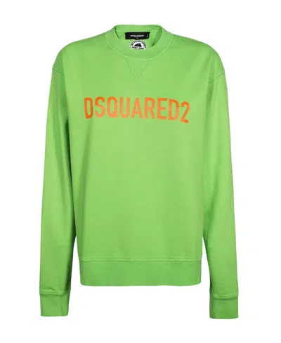 Dsquared2 Logo Embroidered Sweatshirt In Green