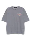 Dsquared2 Summer Lovers Striped Linen T-shirt In 蓝色