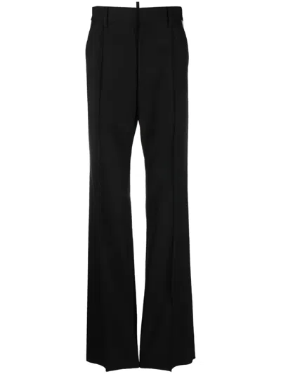 Dsquared2 Logo-embroidered Tailored Trousers In Schwarz