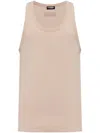 Dsquared2 Logo-embroidered Tank Top In Neutrals