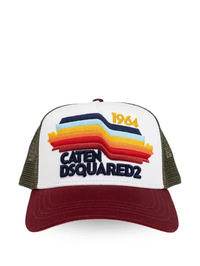 Dsquared2 Logo-embroidered Trucker Baseball Cap In Grün