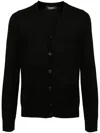 Dsquared2 V-neck Cardigan With Button-down Front And Front Pockets In Black