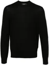 Dsquared2 Embroidered-logo Virgin-wool Sweatshirt In Black