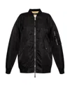 Dsquared2 Oversized Leather Bomber Jacket In Black