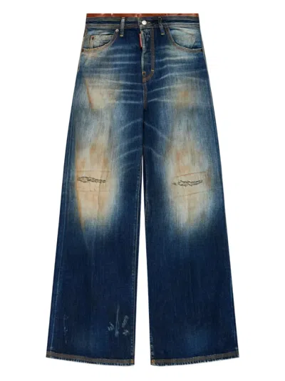 DSQUARED2 LOGO-EMBROIDERY JEANS