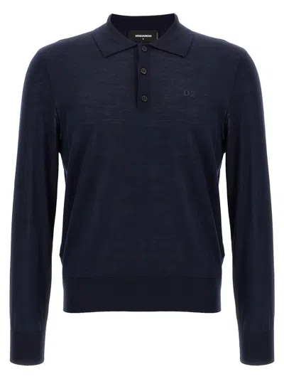 Dsquared2 Logo Embroidery Polo Shirt In Black