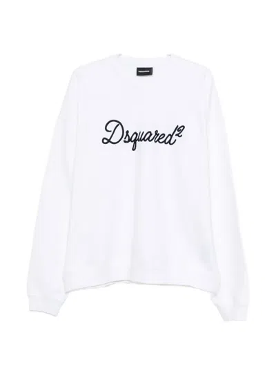 Dsquared2 Logo-embroidery Sweatshirt In White