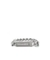 Dsquared2 Logo Engraved Bracelet In Gray