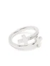 Dsquared2 Logo-engraved Wrap Ring In Silver