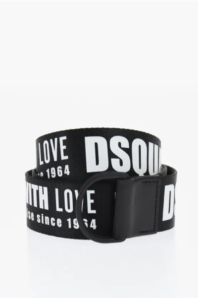 Dsquared2 Logo Fabric Belt 40mm In Black