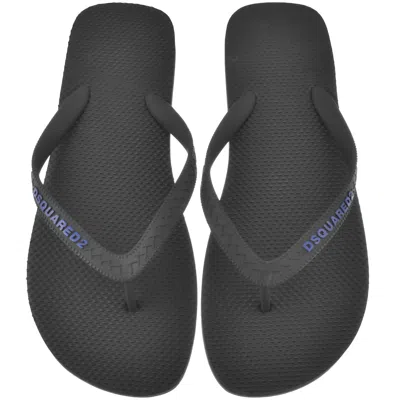 Dsquared2 Logo Flip Flops Black