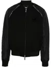 Dsquared2 Logo-flocked Bomber Jacket In Black