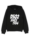 Dsquared2 Logo-flocked Cotton Hoodie In Schwarz
