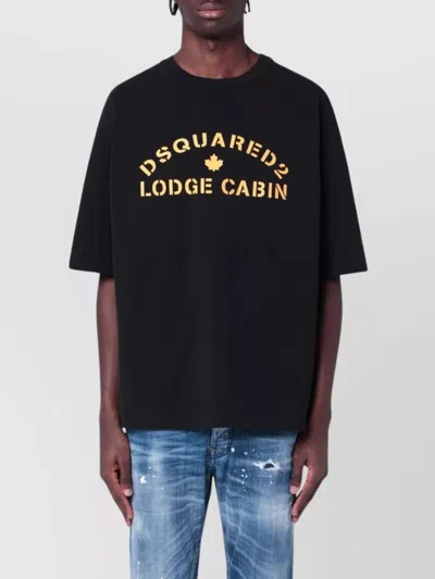 Dsquared2 Logo Graphic Crew Neck Relaxed Fit T-shirt In Black