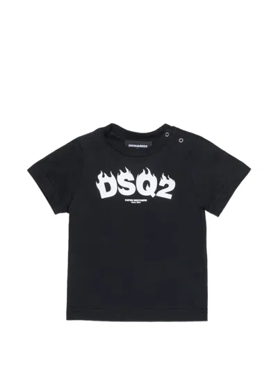 Dsquared2 Babies' Logo Graphic T-shirt In Black