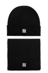 Dsquared2 Logo-patch Beanie Hat Set In Black