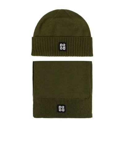 Dsquared2 Logo Hat And Scarf Set In Transparent