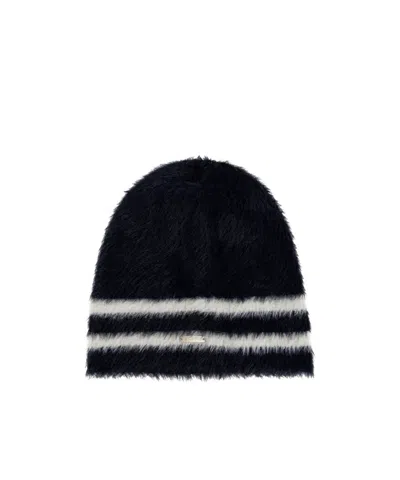 Dsquared2 Striped Logo-plaque Beanie Hat In Gray