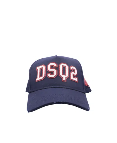 Dsquared2 Logo Hat In Blue