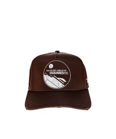 Dsquared2 Logo Hat In Brown