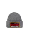 Dsquared2 "beanie Hat With Patch Logo In Gray