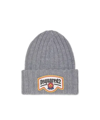 DSQUARED2 DSQUARED2 LOGO PATCH KNITTED BEANIE