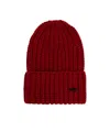 Dsquared2 Wool Beanie With Patch In Red