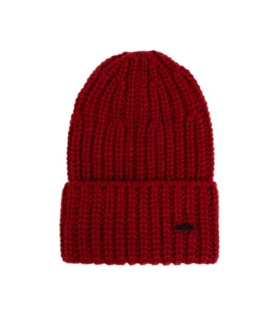 Dsquared2 Wool Beanie With Patch In Red