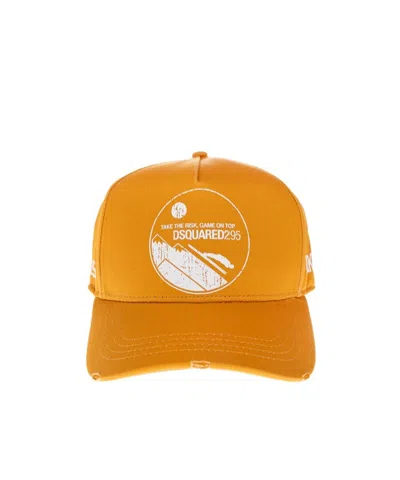 Dsquared2 Logo Hat In Yellow