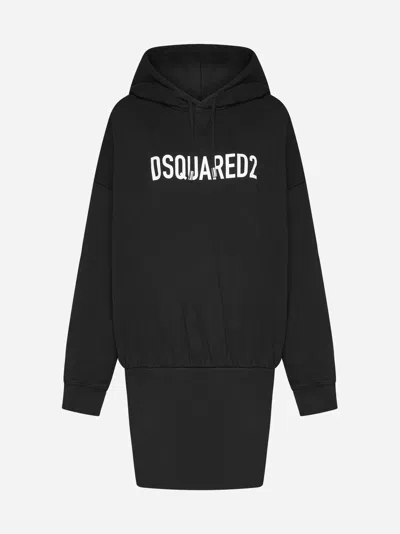 DSQUARED2 LOGO HOODED COTTON DRESS