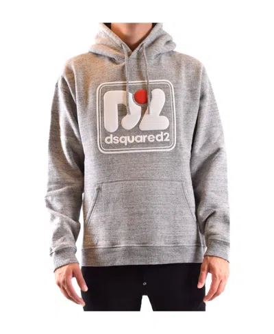 Dsquared2 Logo Hooded Sweater In Gray