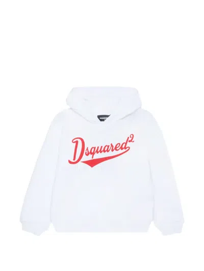 Dsquared2 Kids' Logo Hooded Sweater In White