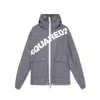 Dsquared2 Logo Hooded Windbreaker Men In Gray