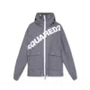 Dsquared2 Logo Hooded Windbreaker Men In Gray