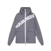 Dsquared2 Logo Hooded Windbreaker Men In Gray