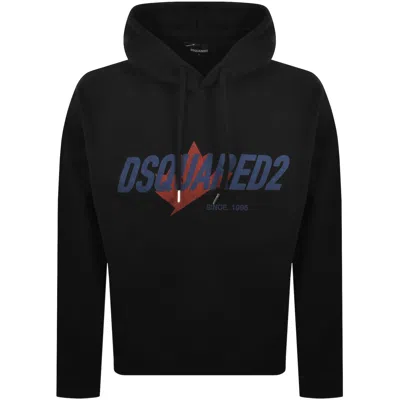 Dsquared2 Cotton Hooded Sweatshirt Drawstring Hood In Blue