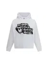 Dsquared2 D2 X Magliano White Hoodie With Drawstring Hood With Maxi Print On The Front In Cotton Man In Gray