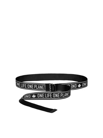 Dsquared2 Logo Industrial Tape Belt In Multi
