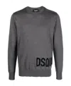 Dsquared2 Ribbed Crew Neck Sweaters With Long Sleeves In Gray