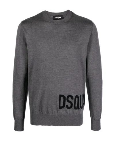 DSQUARED2 DSQUARED2 LOGO INTARSIA CREWNECK KNITTED JUMPER