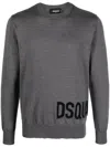Dsquared2 Ribbed Crew Neck Sweaters With Long Sleeves In Grey