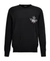 Dsquared2 D2 Leaf Wool Sweater In Black