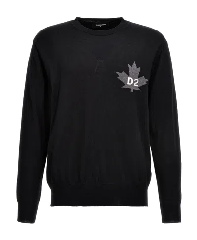 DSQUARED2 DSQUARED2 LOGO-INTARSIA CREWNECK JUMPER