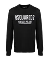 Dsquared2 Virgin Wool Lightweight Crew-neck Sweater In Black