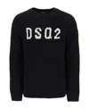 Dsquared2 Wool Sweater With Raglan Sleeves And Textured Knit In Black