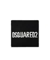 Dsquared2 Logo Intarsia-knit Wool Scarf In Black