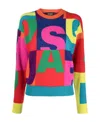 Dsquared2 Logo Intarsia Knitted Jumper In Multicolor